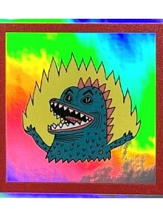 Стикер Валя Карнавалова «Орущий рептилоид», голографический