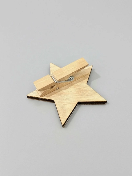 Бирка для подарка ВОЕ «Блестящая звезда», на прищепке, 7 см, фото 2.