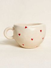 Кружка ручной работы «Сердечки», керамика, 180 мл