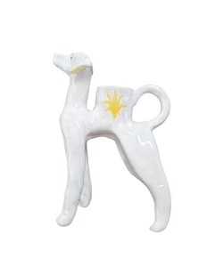 Подсвечники ручной работы в форме собаки, белый, керамика