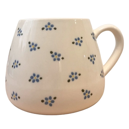 Кружка ручной работы Slowday Ceramics в голубой цветочек, полуфарфор, 250 мл, фото 2.