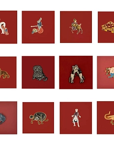 Набор металлических значков Heart of Moscow «Страдающее средневековье», 12 шт, серия Страдающее Средневековье