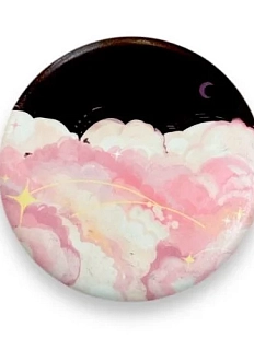 Круглое зеркало «Облака», розовое, 8 см
