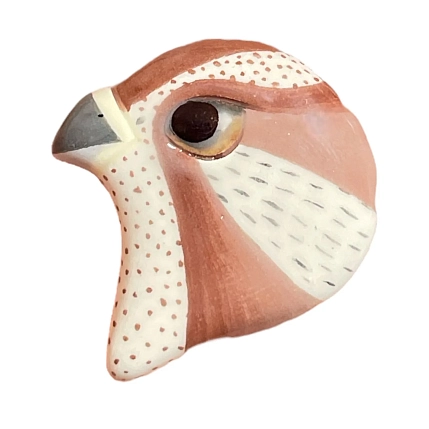 Брошь ручной работы Екатерина Юдо «Сокол», розовый, керамика, фото 5.