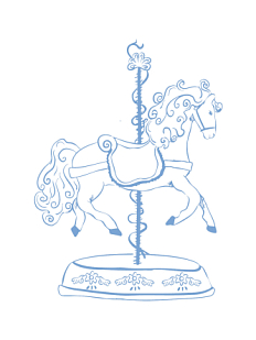 Квадратная открытка на Новый год «Лошадка»