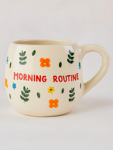 Кружка ручной работы круглая «Morning Routine», керамика, 400 мл