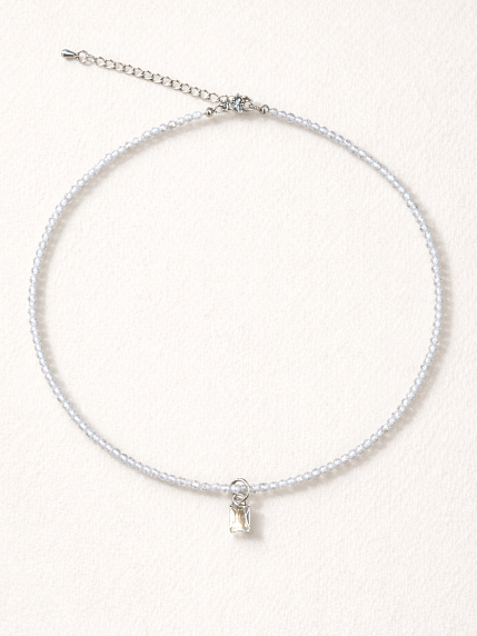 Чокер из белого циркона с прямоугольным сияющим камнем Migette, фото 2.