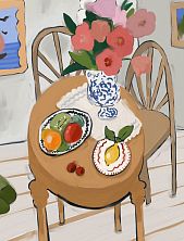 Постер интерьерный «Стол с двумя стульями», А3