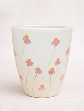Стакан ручной работы с дизайном «Полевые цветочки», полуфарфор, 350 мл