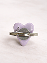 Кольцо ручной работы Радость Рядом Сердечко с кольцом, сиреневое, полимерная глина, незамкнутое, превью фото 3