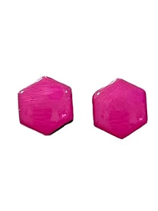 Серёжки-гвоздики «Соты», дерево, гипоаллергенный сплав, фуксия