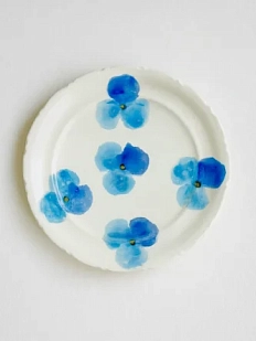 Тарелка ручной работы АН2К Анютины глазки, керамика, 16,5 см