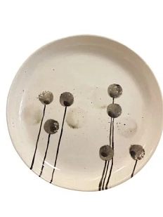 Тарелка ручной работы Катя Вебер «Одуванчики», керамика, 17 см, круглая