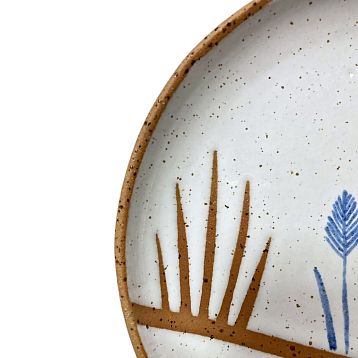 Тарелка ручной работы Синие цветы, керамика, 16 см, фото 2.