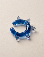 Кафф Лампджой глянцевый, стекло, прозрачный с шипами, синий