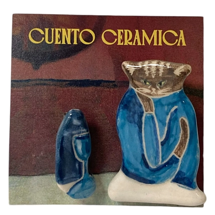 Брошь ручной работы Алиса Меренфельд Котики. Любительница абсента, керамика, фото 1.