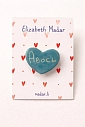 Брошь ручной работы Elizabeth Madar сердечко «Авось», бирюзовый, керамика, превью фото 2