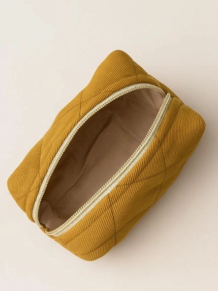 Косметичка ручной работы АМИ (Ami lé sac) «Bebesss», коричневая джинса, фото 2.