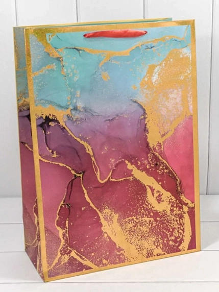 Пакет подарочный «Мрамор», 32х45 см, фото 1.