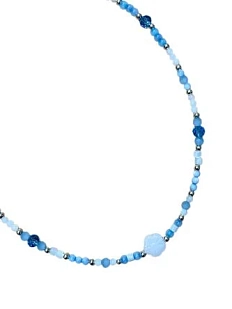 Чокер ручной работы Идеальное совпадение «Снежный цветок», голубой