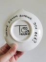 Блюдце ручной работы Taniko Ga «Любить», белая, керамика, 12 см, превью фото 2