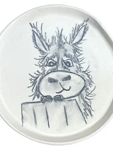 Тарелка ручной работы «Ослик», керамика, 14,5 см