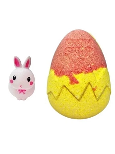 Бомбочка для ванны Boom Shop «Малыш Кролик», желтая с розовым