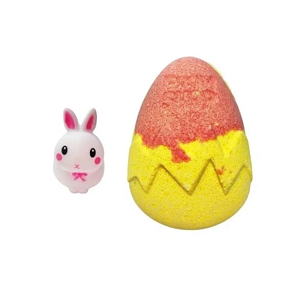 Бомбочка для ванны Boom Shop «Малыш Кролик», желтая с розовым, фото 1.