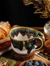 Кружка ручной работы Андуин VELES «Водопад Тролля», фарфор, 400 мл