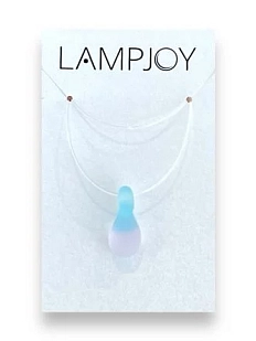 Чокер ручной работы Лампджой «Капля», голубо-розовый, матовое стекло