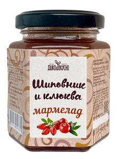 Мармелад ягодный «Шиповник и клюква», содержание ягоды 60%, 200 гр