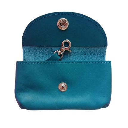 Ключница ручной работы, Kokosina bags, натуральная кожа, индиго, фото 2.