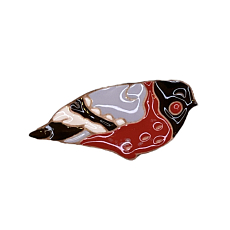 Брошь ручной работы «Снегирь», Partala ceramics