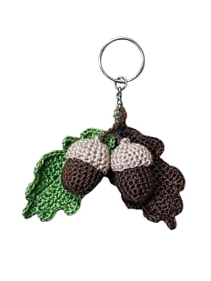 Вязаный брелок Идеальное совпадение, обвес на сумку «Жёлуди», 9 см