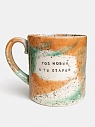 Кружка ручной работы Тата вытворяет/NF ceramics «Год новый, а ты старый», оранжевая, керамика, 440 мл, превью фото 1
