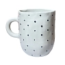 Кружка ручной работы Катя Вебер в чёрную точку с сердечком, белая, полуфарфор, 300 мл, превью фото 3