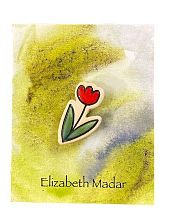 Брошь ручной работы Elizabeth Madar Красный цветок, керамика