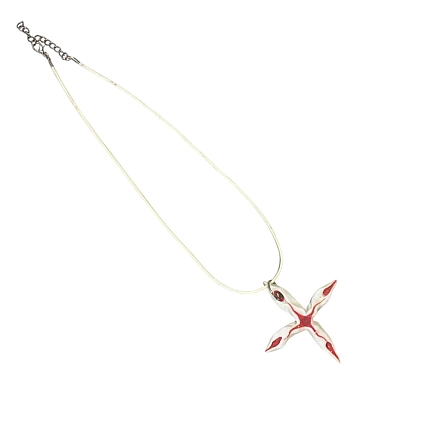 Подвеска ручной работы «‎Коралл»‎, красно-белая, керамика, фото 2.