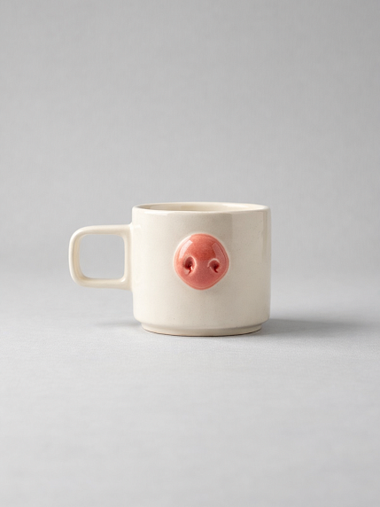 Кружка ручной работы Розовый носик, керамика, 250 мл, фото 1.