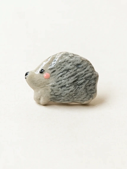 Брошь Радость Рядом «Ёжик», серая, фото 1.