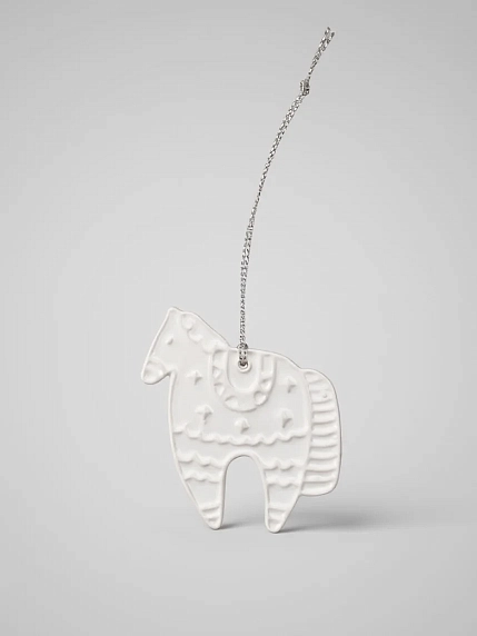 Ёлочная игрушка Партала керамика «Лошадка», белая, фото 1.