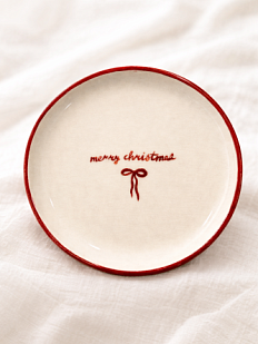 Тарелка ручной работы «Merry christmas», керамика, 15 см