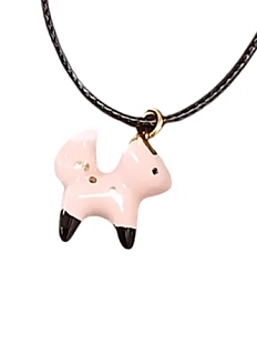 Подвеска ручной работы с лисой, персиковая, керамика