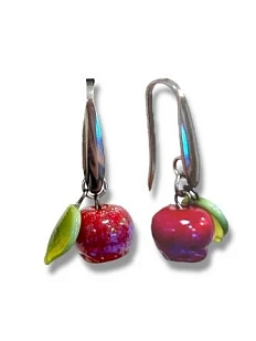 Серьги ирга Керко с листиком, стекло