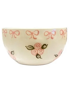 Миска-боул ручной работы «Розы и бантики», керамика, 300 мл