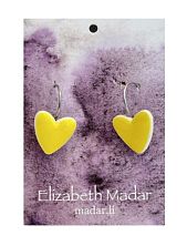 Серьги Elizabeth Madar Сердечки, керамика, жёлтые