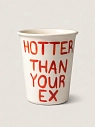 Стакан ручной работы ММ керамика с дизайном «Hotter than your ex», полуфарфор, 350 мл, превью фото 1