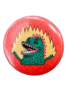 Закатной значок «Орущий рептилоид», металл, 23 мм