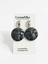Серьги КерамЕлКа «Большие лица», фарфор, чёрные, превью фото 1
