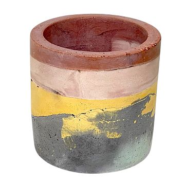 Кашпо Детали решают «Маленькая деталь», бетонное, жёлто-коричневый, фото 2.